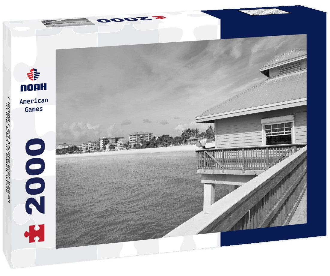 Florida Fort Myers pier beach in the USA 2000pc PuzzleBlack and White
