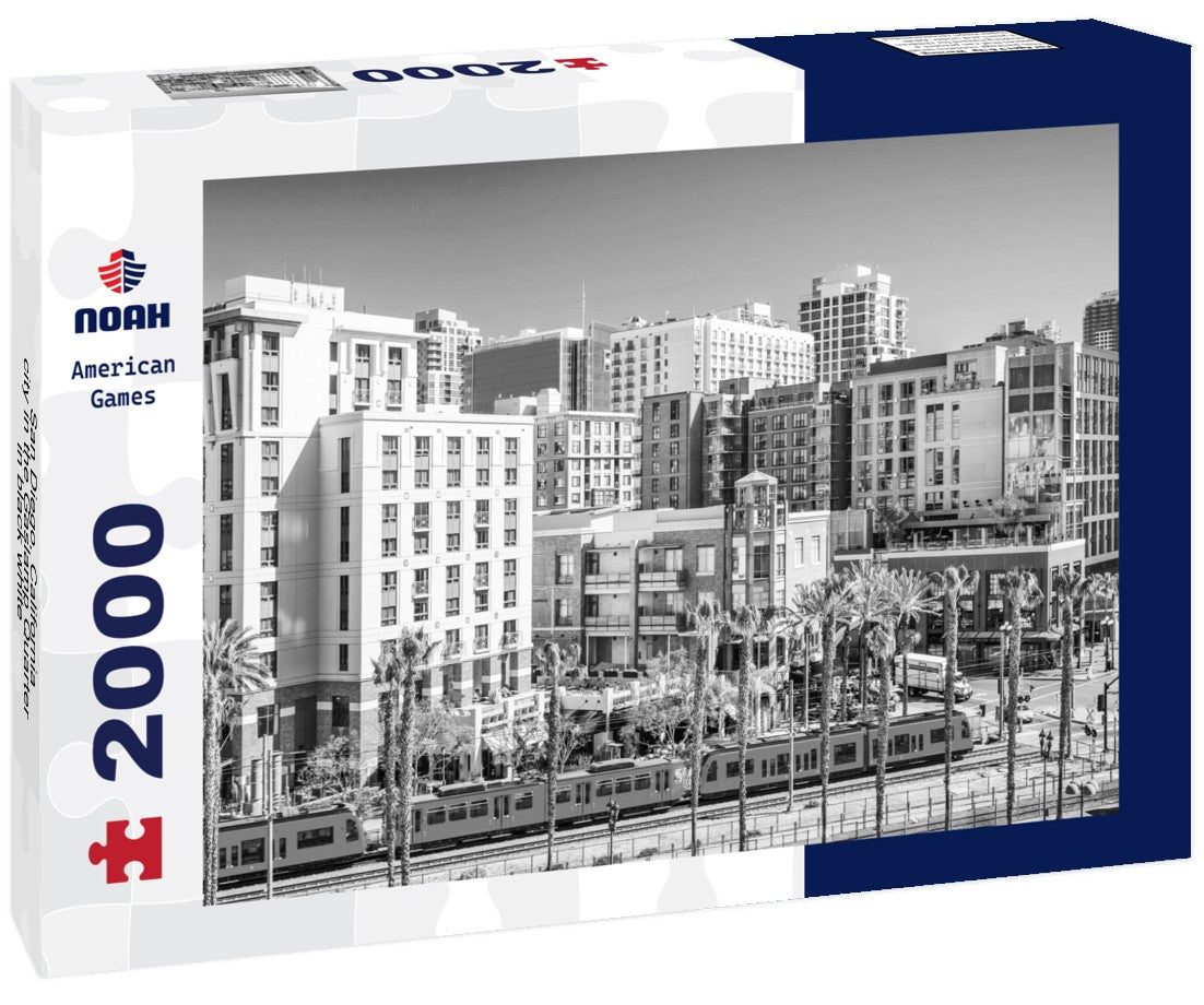 San Diego, California city in the Gaslamp Quarter 2000pc PuzzleBlack and White