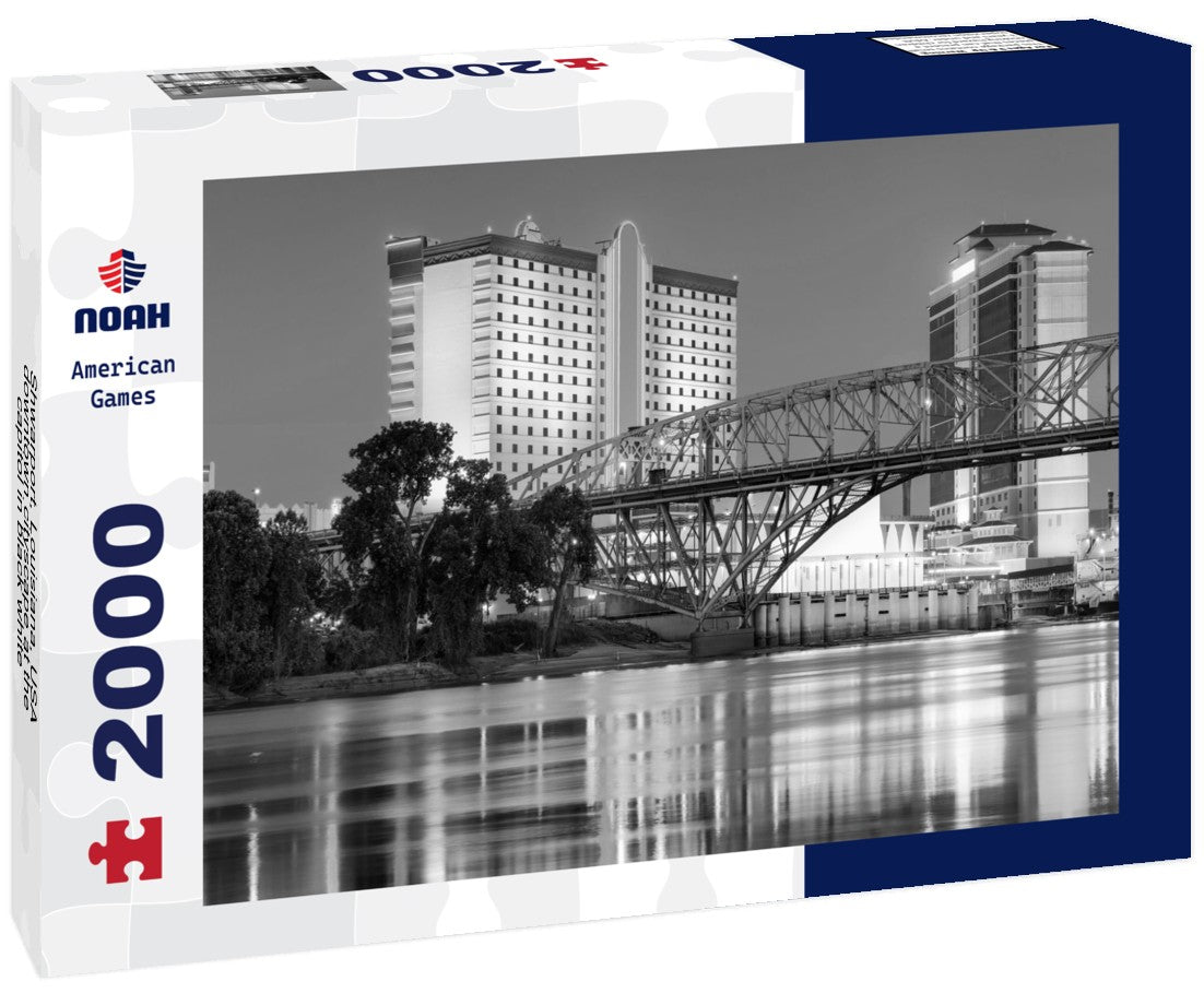 Shwarport, Louisiana, USA downtown cityscape at the capitol 2000pc PuzzleBlack and White