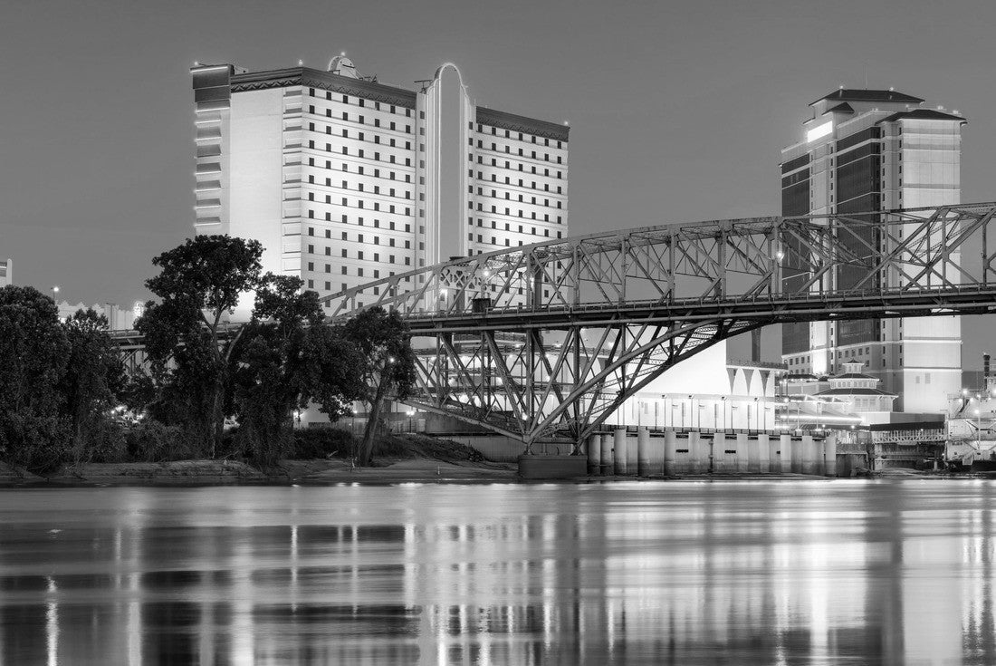 Shwarport, Louisiana, USA downtown cityscape at the capitol 2000pc PuzzleBlack and White