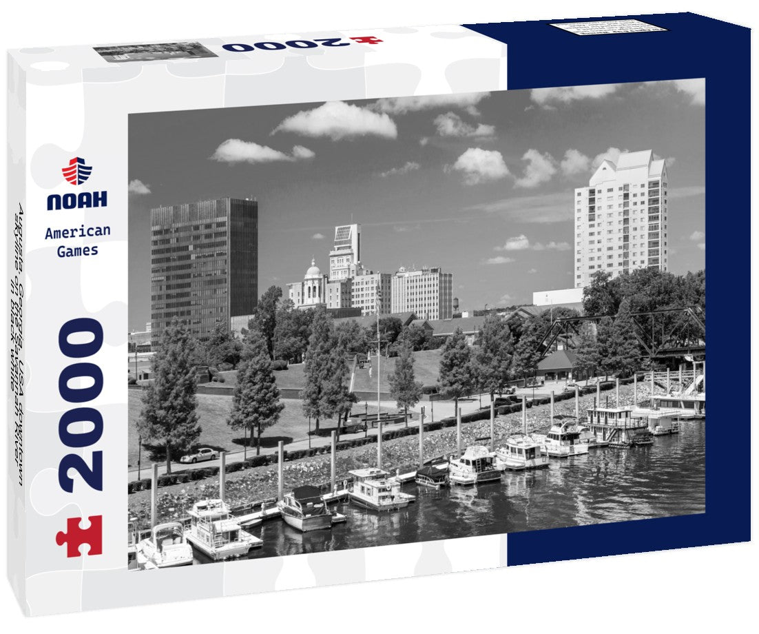 Augusta, Georgia, USA downtown skyline on the Savannah River 2000pc PuzzleBlack and White
