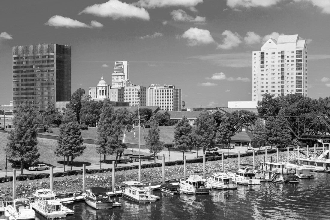 Noah Jigsaw Puzzle Augusta, Georgia, USA downtown skyline on the Savannah River in black white 2000 pieces