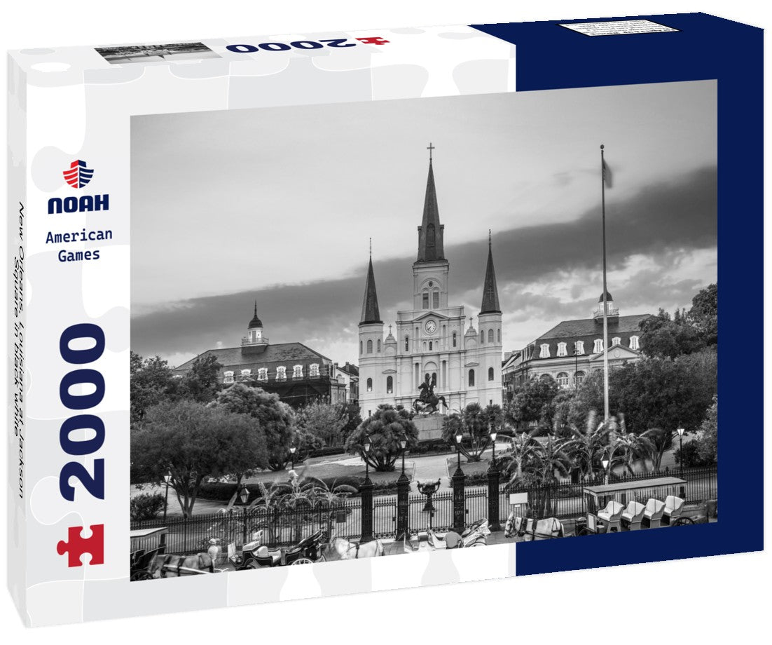 New Orleans, Louisiana at Jackson Square 2000pc PuzzleBlack and White