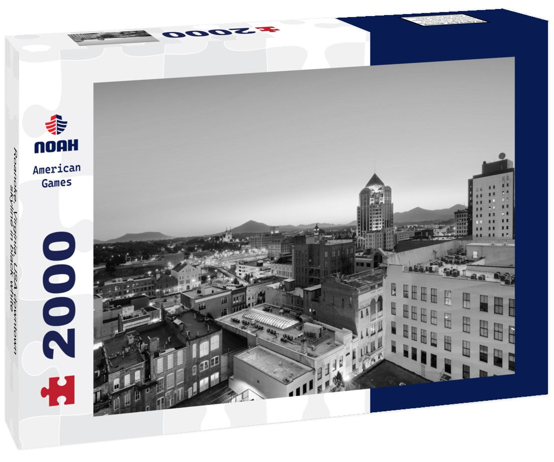 Roanoke, Virginia, USA downtown skyline 2000pc PuzzleBlack and White