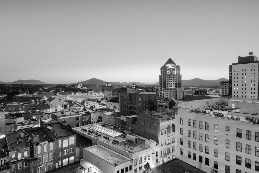 Roanoke, Virginia, USA downtown skyline 2000pc PuzzleBlack and White