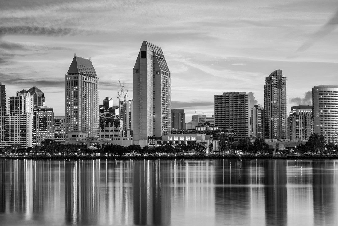 San Diego, California, USA Downtown Skyline 2000pc PuzzleBlack and White