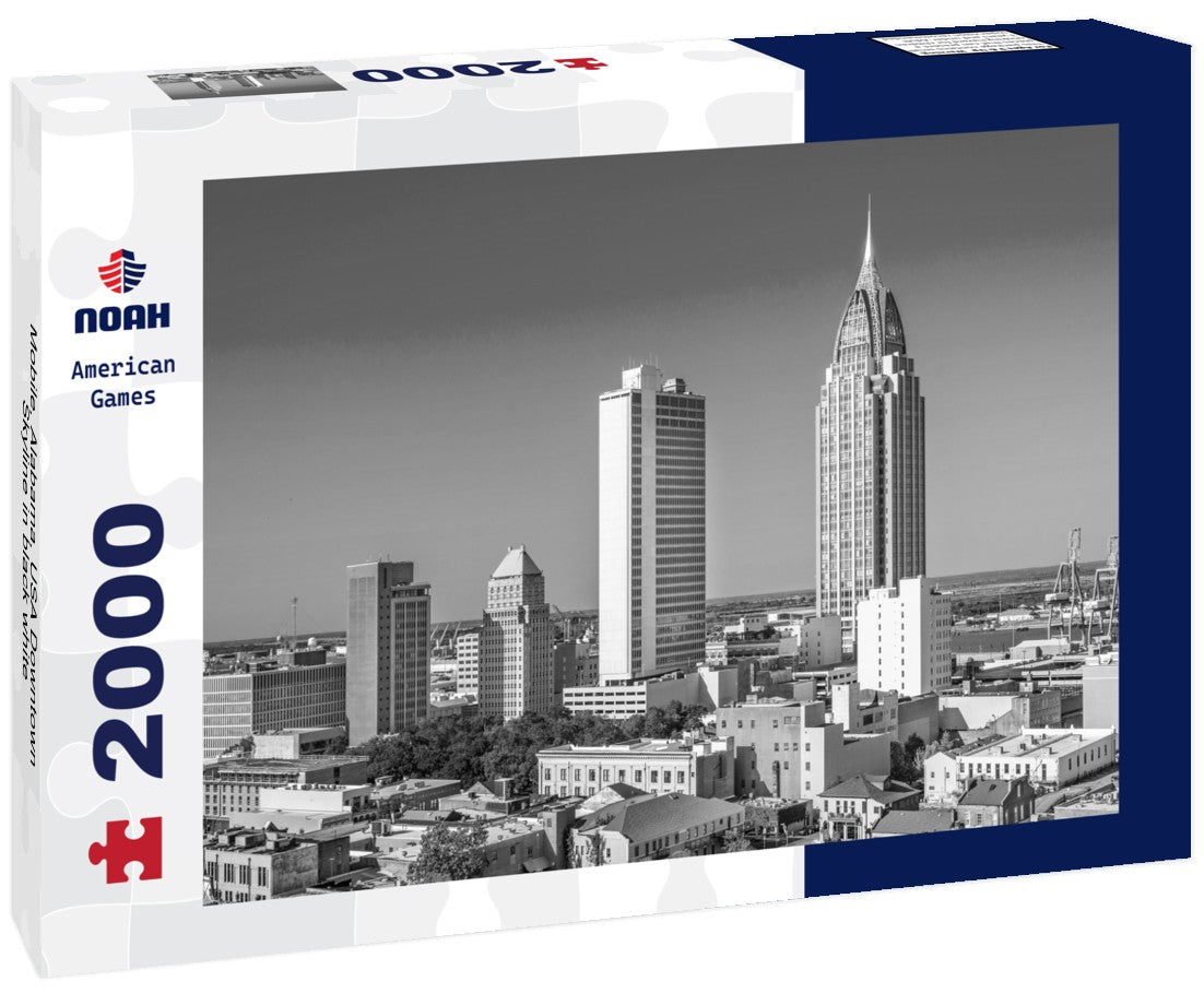 Mobile, Alabama, USA Downtown Skyline 2000pc PuzzleBlack and White