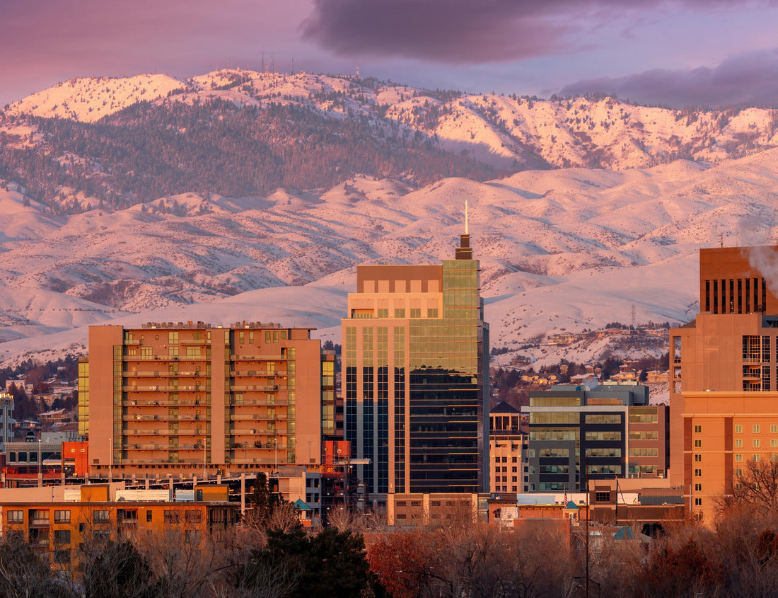 Winter in Boise Idaho Sunset over the skyline 1000pc Puzzle