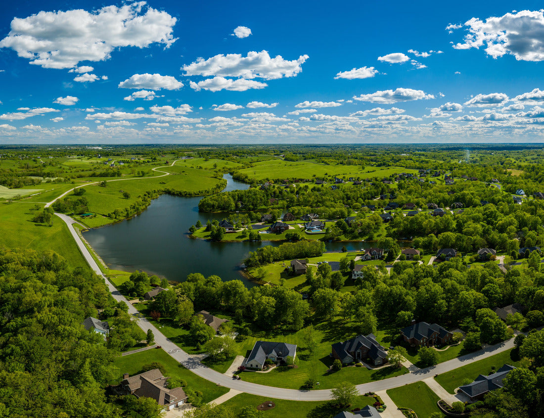 Noah Jigsaw Puzzle Aerial view of a residential neighborhood on the lake near Georgetown, Kentucky 1000 Pieces