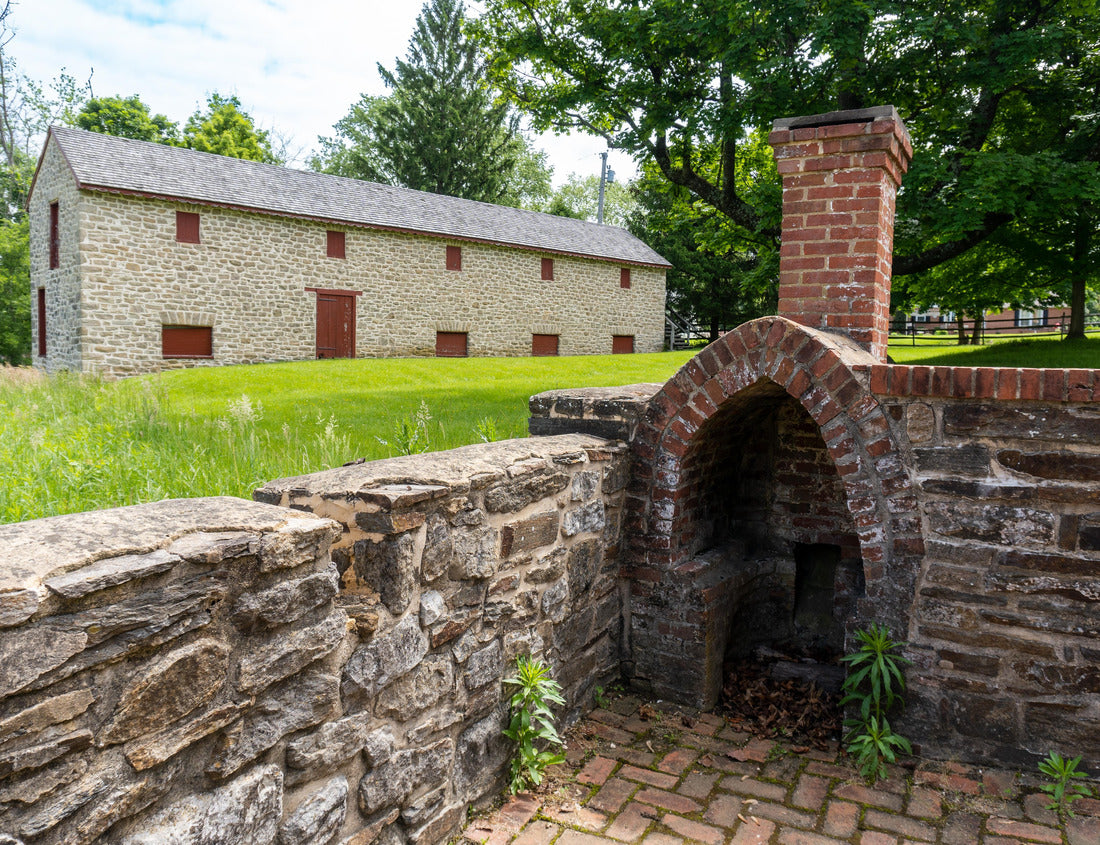Towson, Maryland: Hampton National Historic Site. Long House Granary and outdoor fireplace. The two-story stone structure served as a cockhouse and granary during the historic period 1000pc Puzzle