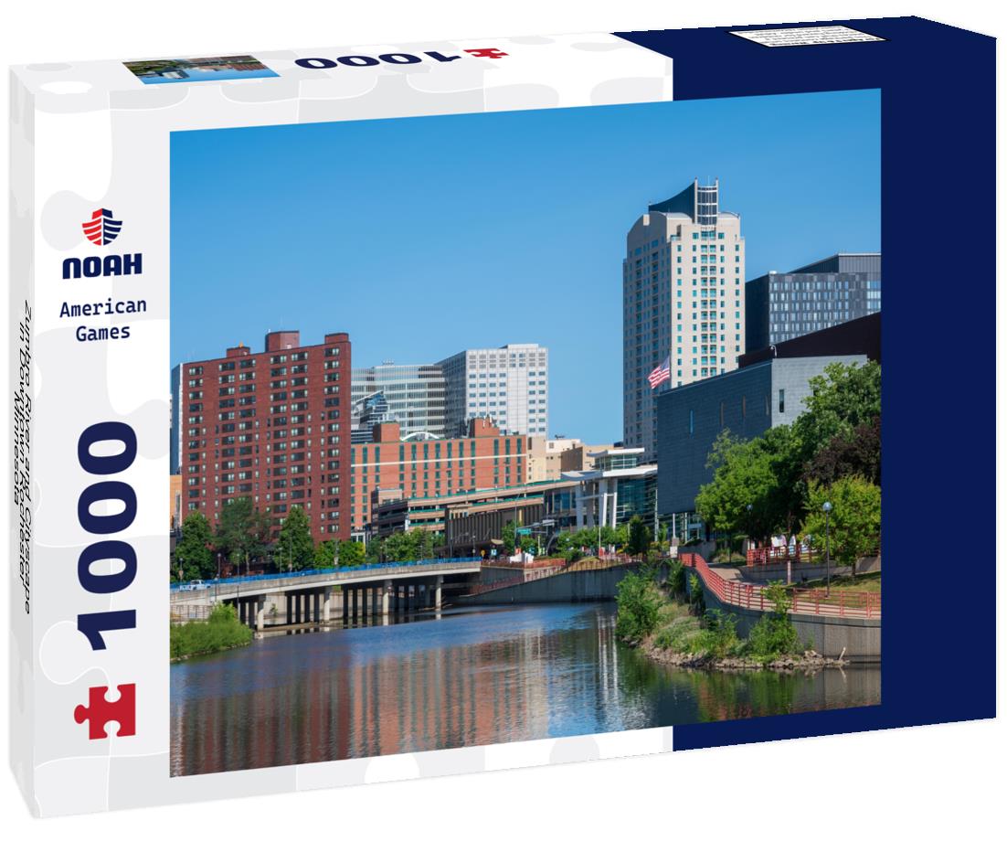 Zumbro River and Cityscape in Downtown Rochester, Minnesota 1000pc Puzzle