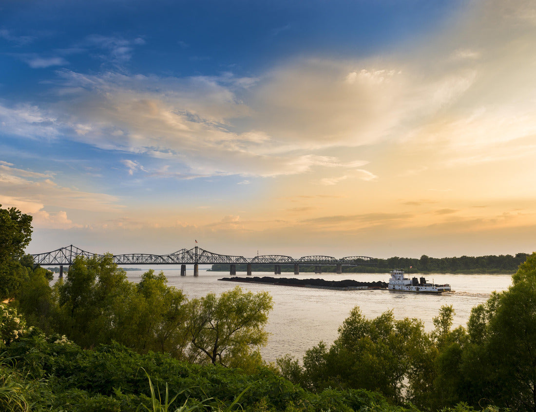 Noah Jigsaw Puzzle A pusher boat in the Mississippi River near the Vicksburg Bridge in Vicksburg, Mississippi, USA 1000 Pieces
