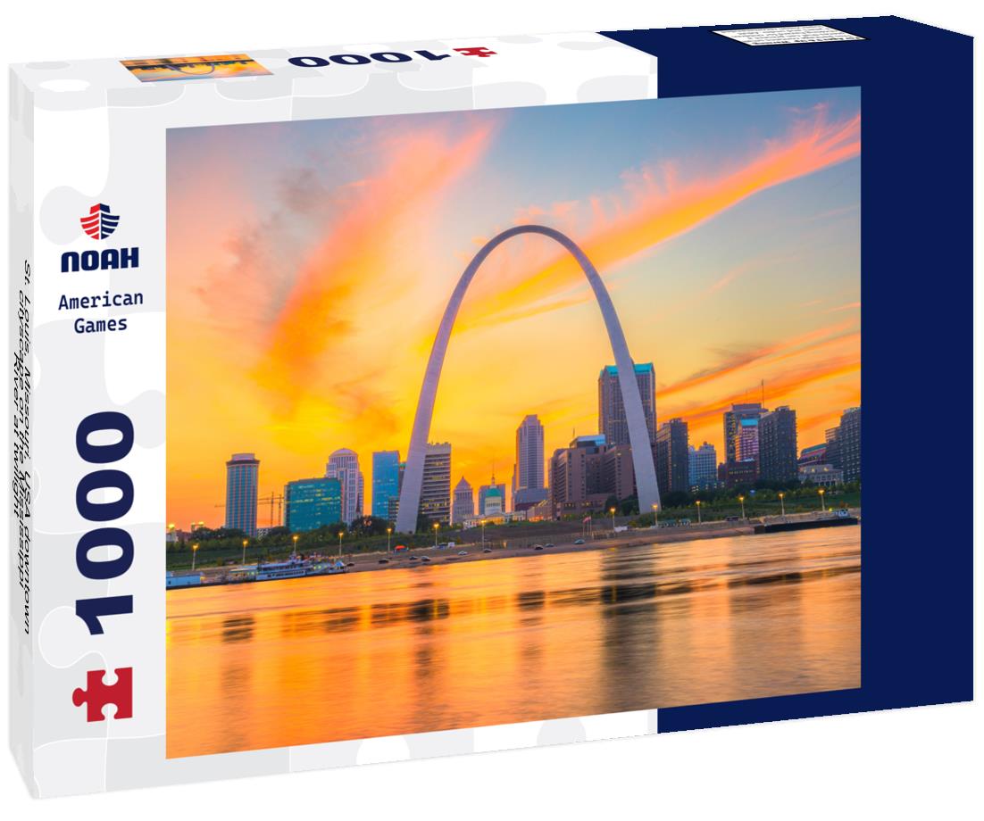 St. Louis, Missouri, USA downtown cityscape on the Mississippi River at twilight 1000pc Puzzle