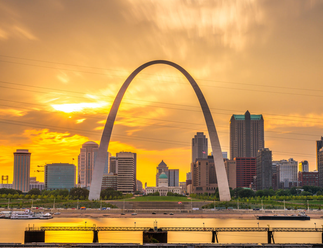 St. Louis, Missouri, USA downtown cityscape on the Mississippi River at sunset 1000pc Puzzle