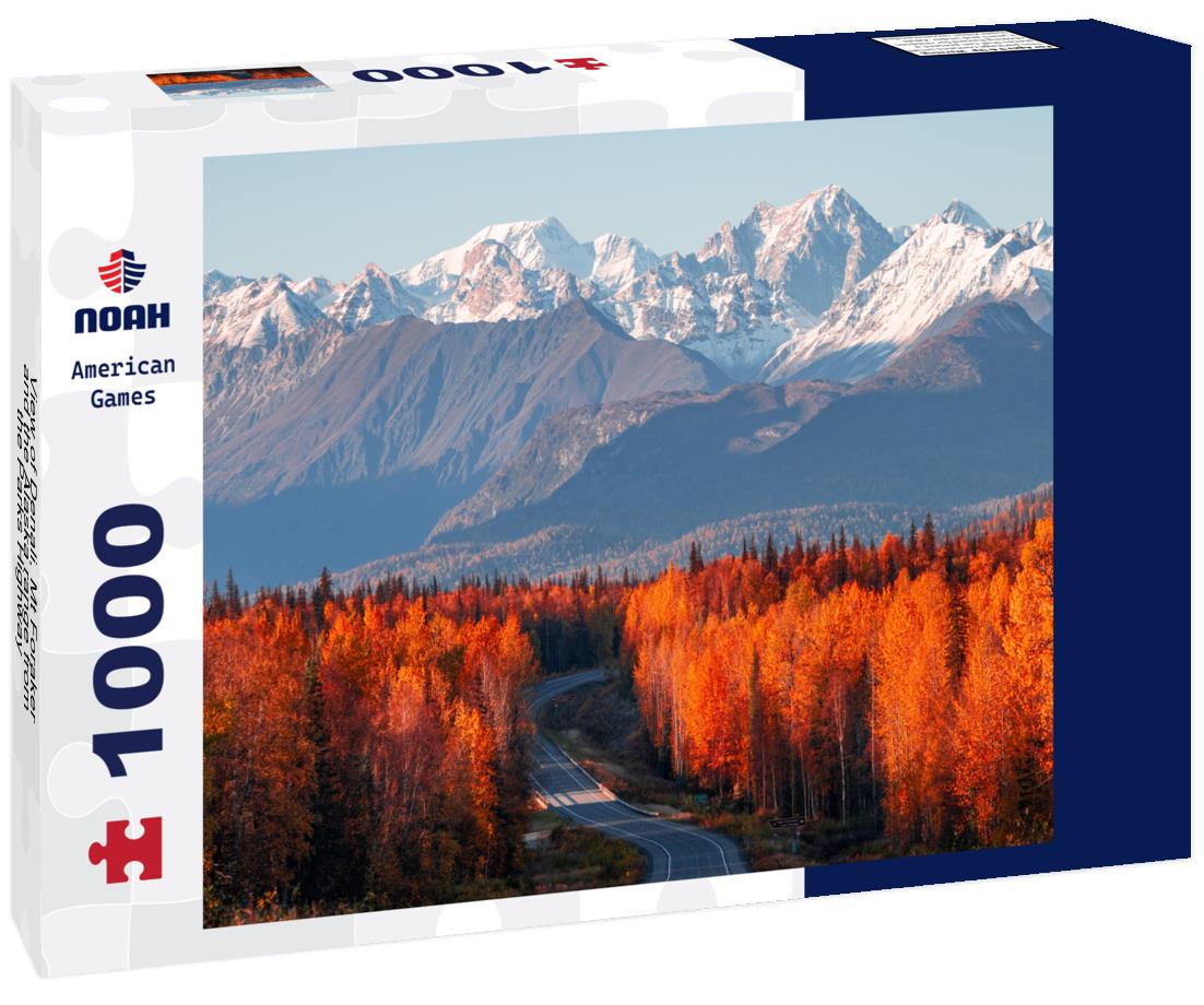 Denali, Mt Foraker and the Alaska range from the Parks Highway 1000pc Puzzle