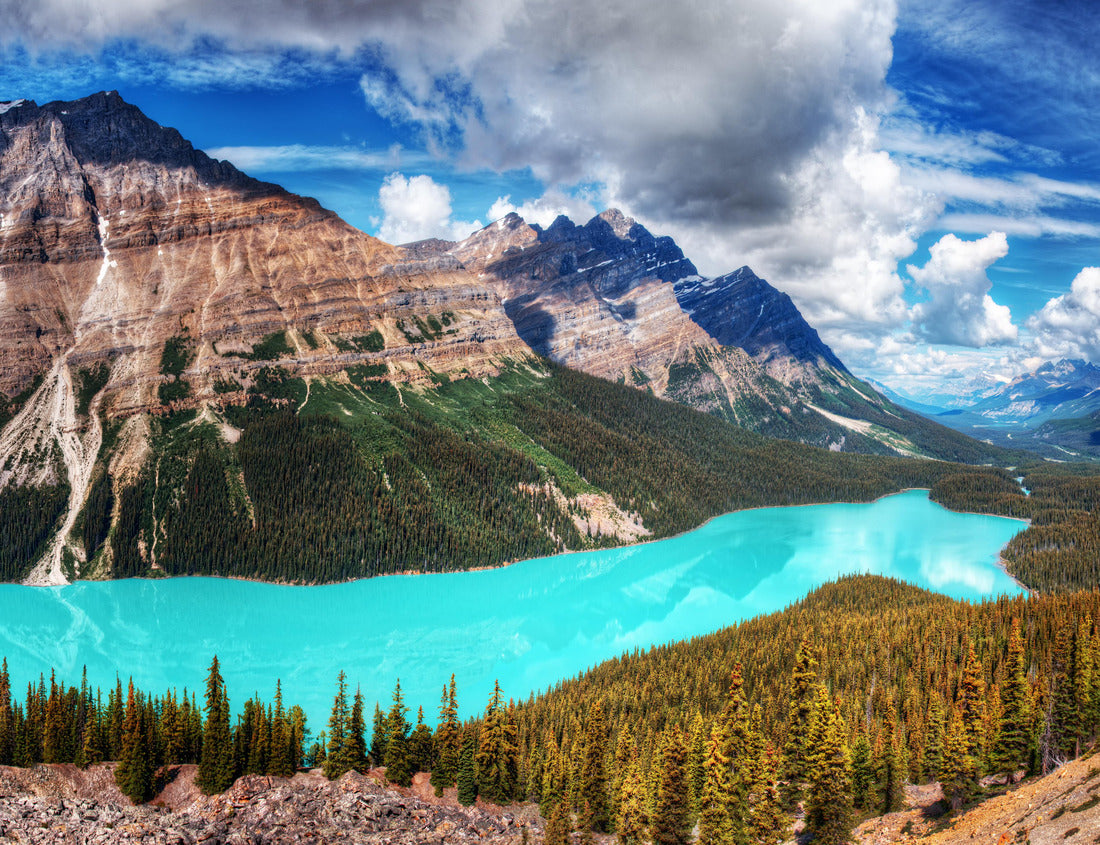 Noah Jigsaw Puzzle Beautiful aqua blue mountain lake settled among evergreen trees and majestic mountains 1000 Pieces