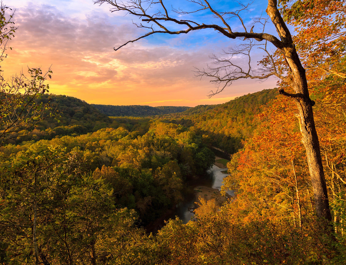 The sun sets over the Green River at Mammoth Cave National Park, Kentucky 1000pc Puzzle