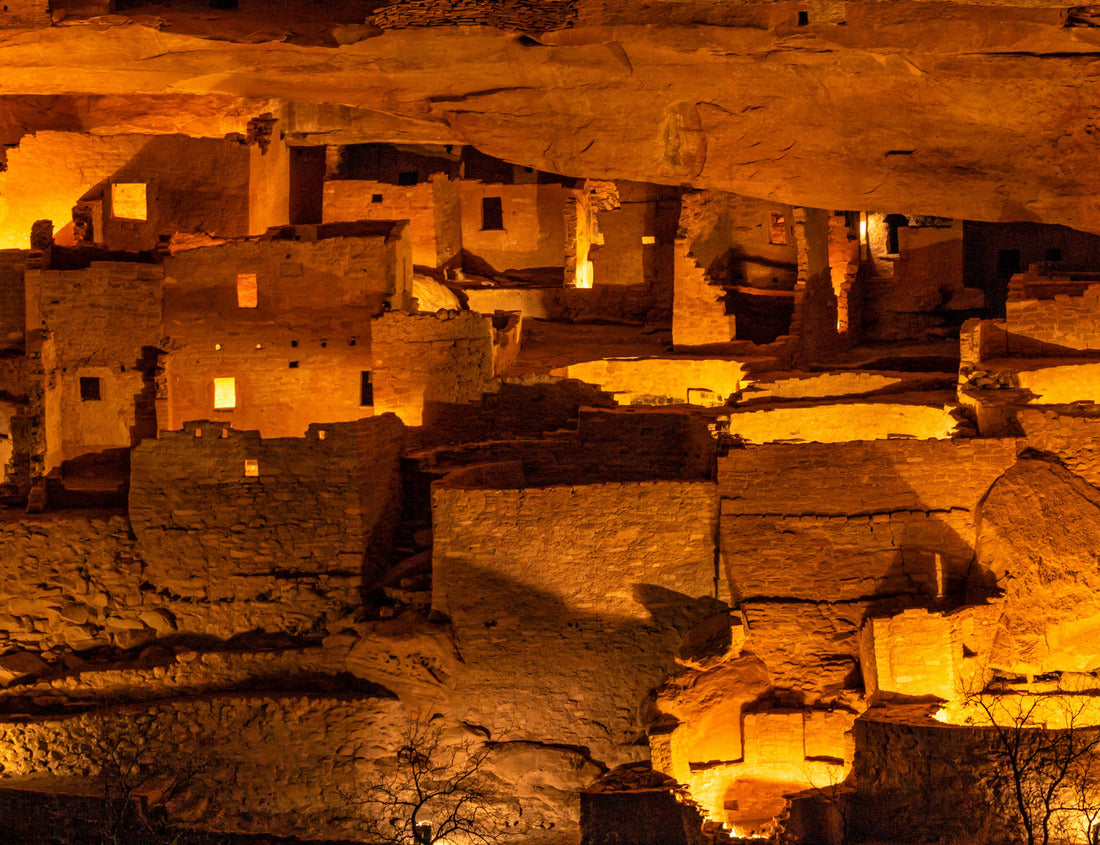 Noah Jigsaw Puzzle Cliff Palace, the largest cliff dwelling in North America, illuminated once a year during the Luminaria Festival in Mesa Verde National Park, Colorado 1000 Pieces