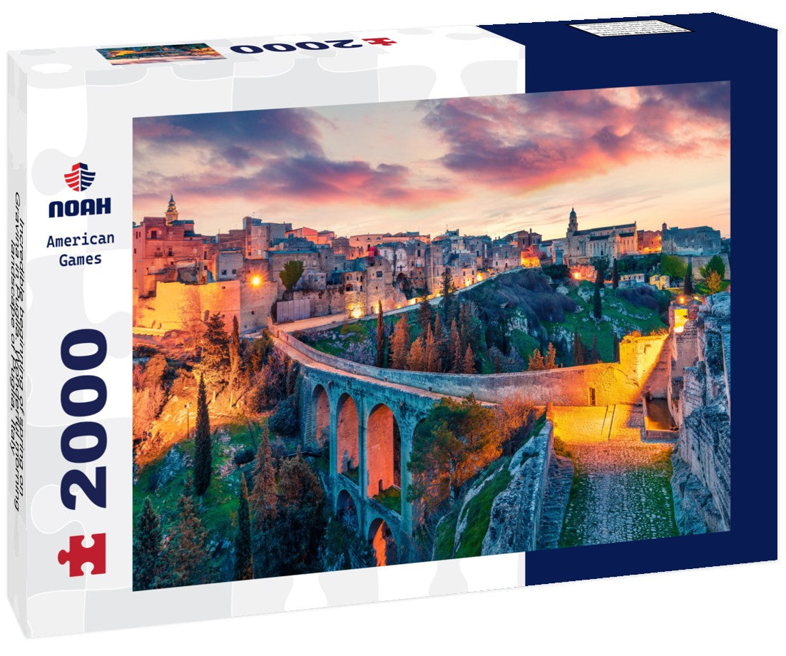 Incredible beginning of spring on Gravina in Puglia. Wonderful morning landscape of Puglia, Italy 2000pc Puzzle