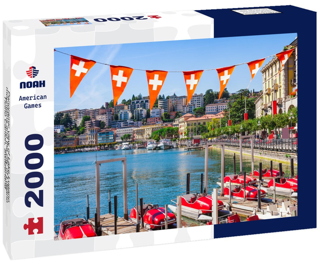 Lake Lugano, mountains and the city of Lugano, Ticino Canton, Switzerland 2000pc Puzzle