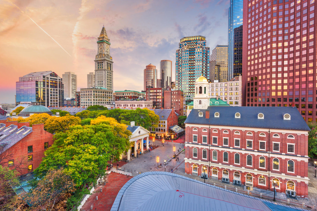 Downtown Boston, Massachusetts, USA markets and cityscape at dusk 2000pc Puzzle