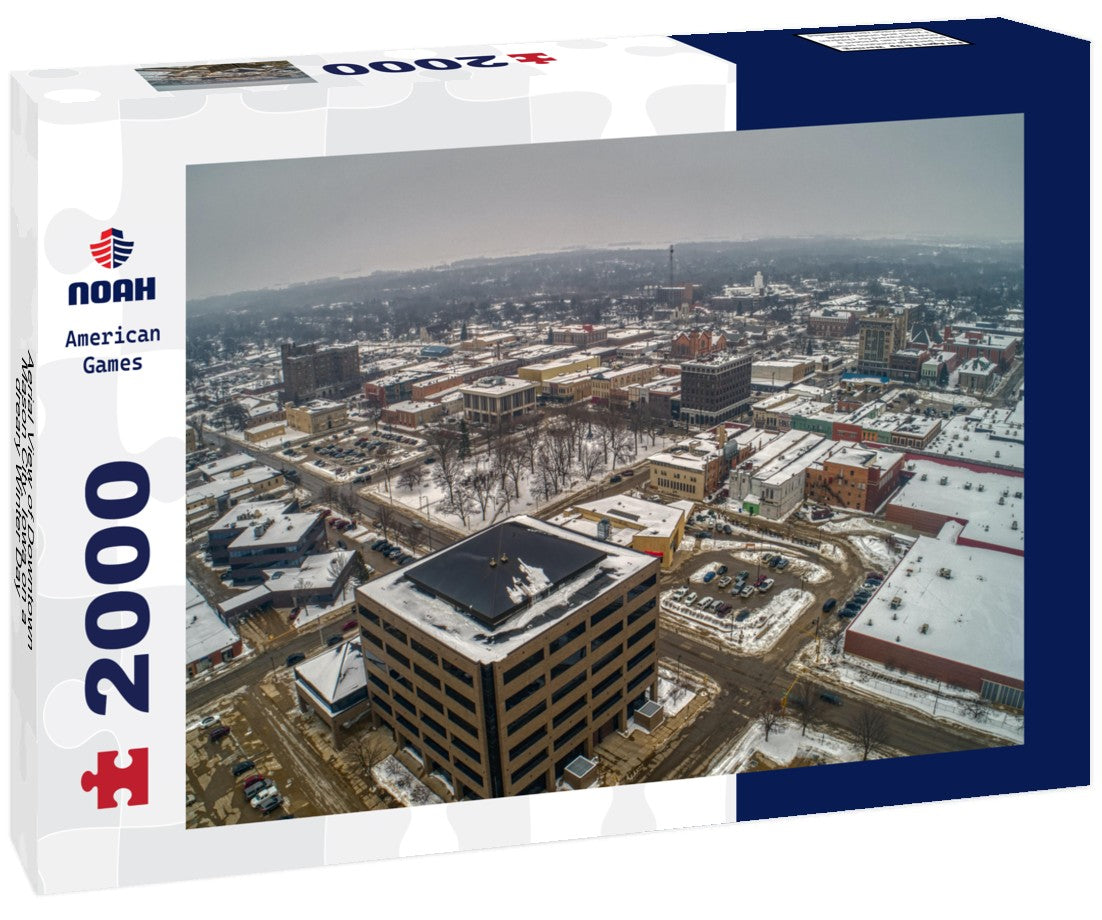 Aerial View of Downtown Mason City, Iowa on a dreary Winter Day 2000pc Puzzle