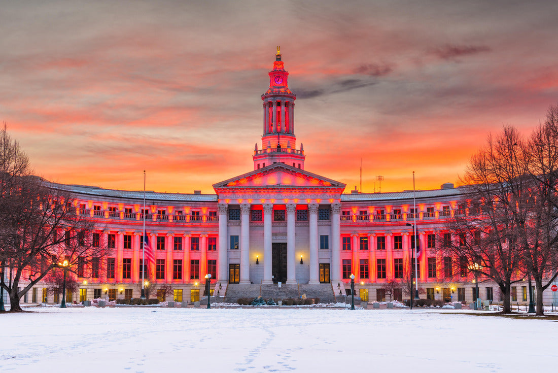 Denver, Colorado, USA City and County Building at dusk in winter 2000pc Puzzle