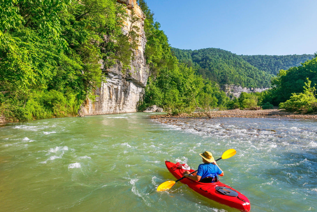 A kayaker is floating down the Buffalo River near Ponca, Arkansas 2000pc Puzzle