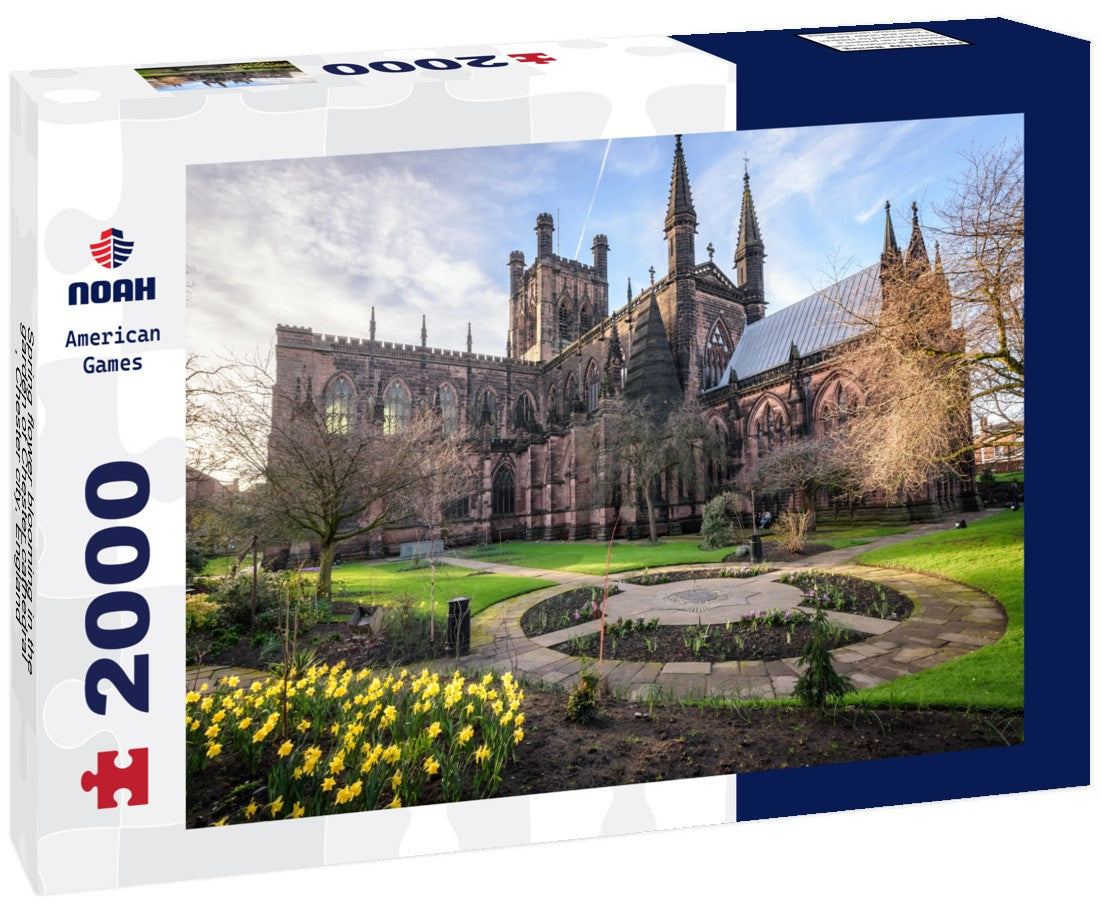 Spring flower blooming in the garden of Chester cathedral , Chester city, England 2000pc Puzzle