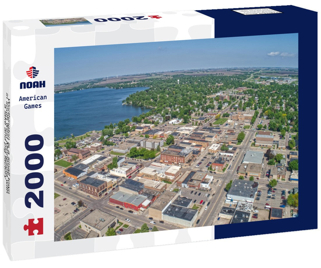 Worthington is a small town in south west Minnesota with a lake and pig factory 2000pc Puzzle