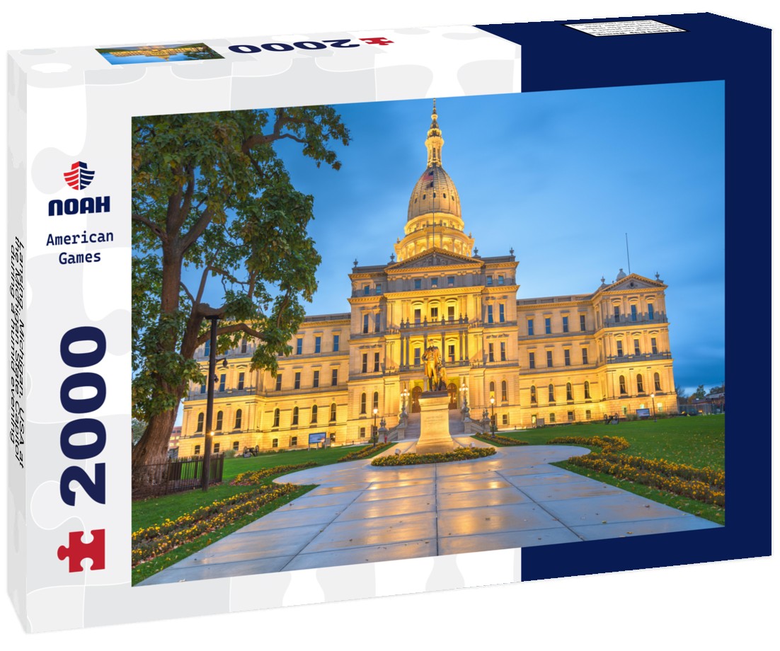 Lansing, Michigan, USA at the Michigan State Capitol during a humid evening 2000pc Puzzle