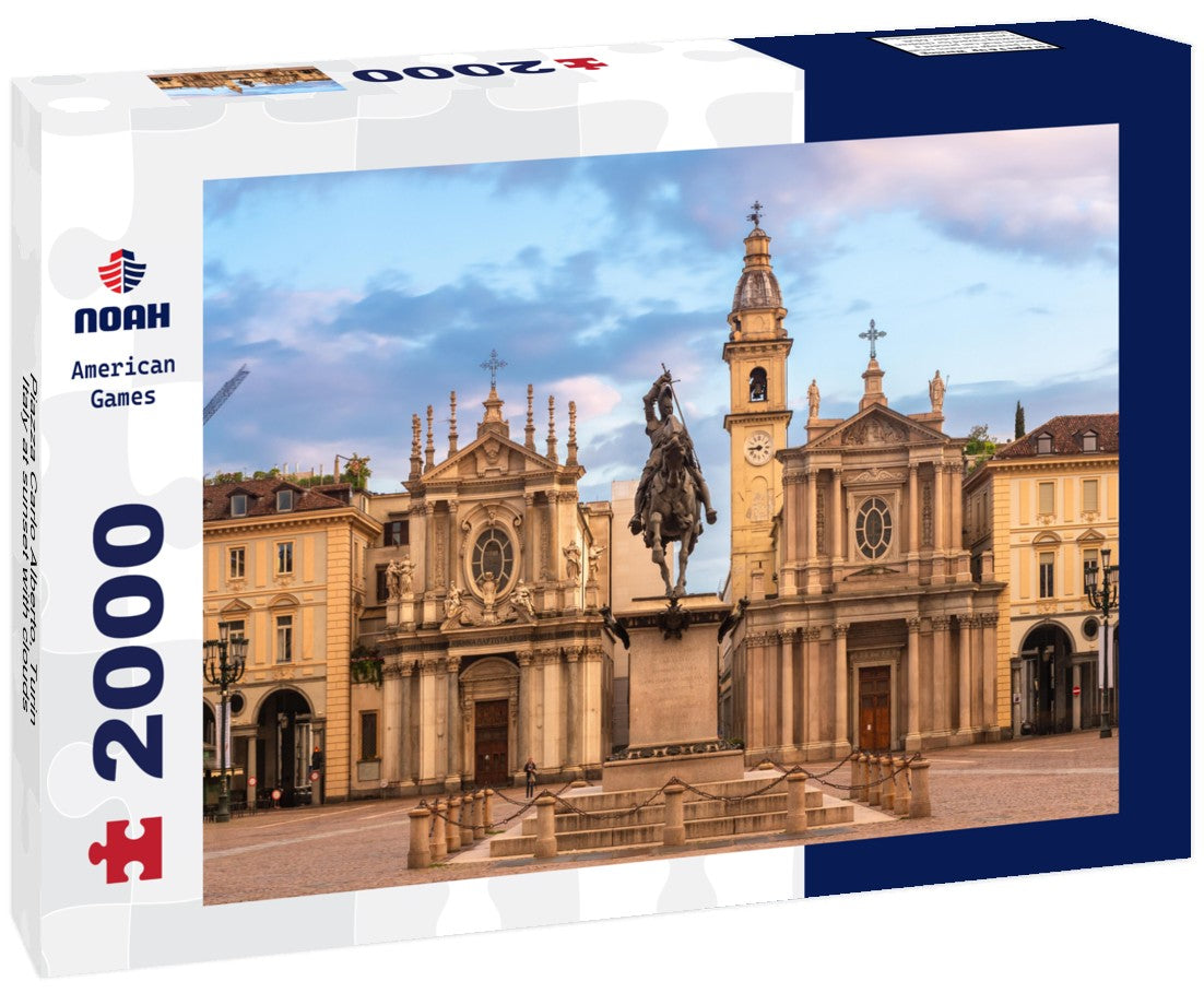 Piazza Carlo Alberto, Turin, Italy at sunset with clouds 2000pc Puzzle