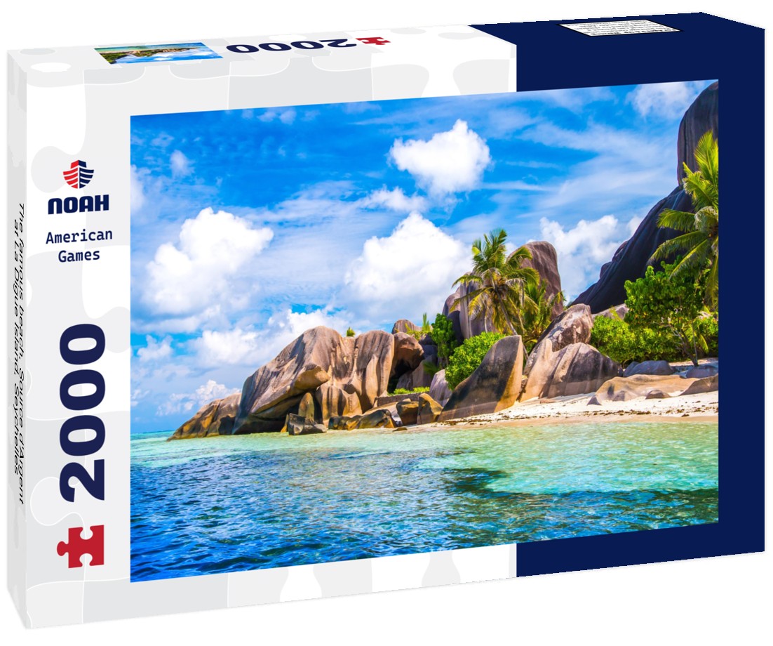 The famous beach, Source d'Argent at La Digue Island, Seychelles 2000pc Puzzle