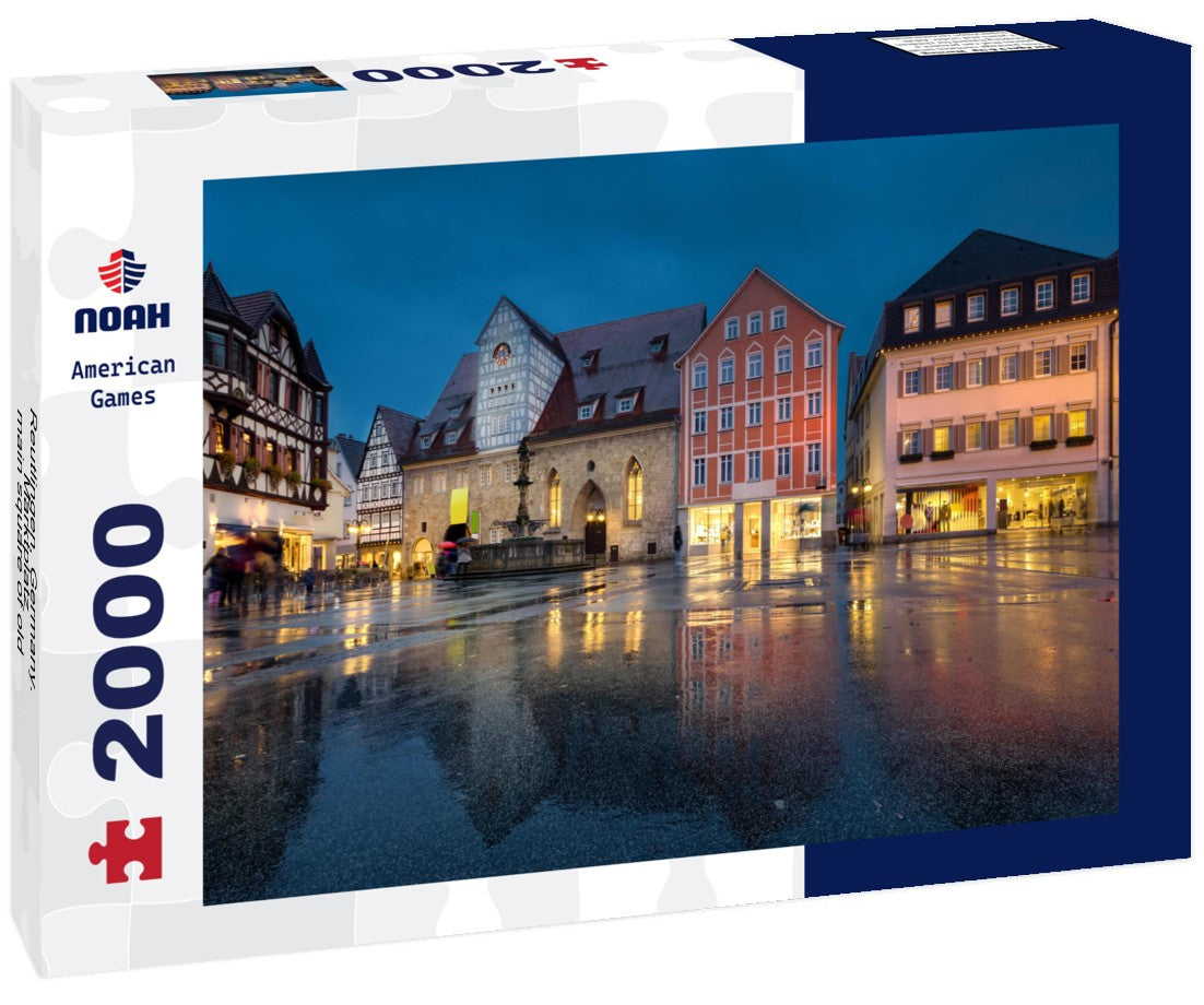 Reutlingen, Germany. Marktplatz - main square of old town at dusk 2000pc Puzzle