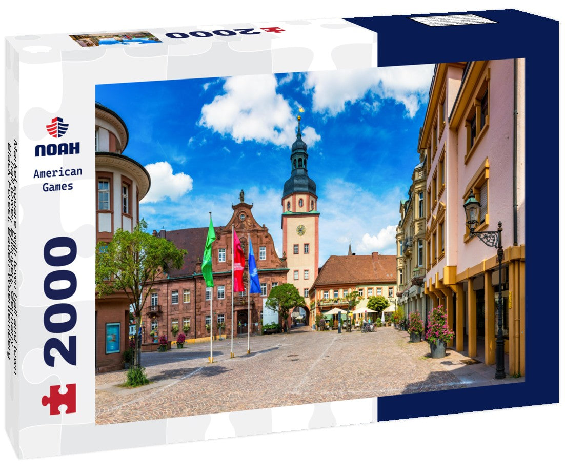Market square with town hall and town hall tower, Ettlingen, Germany, Black Forest, Baden-Wuerttemberg 2000pc Puzzle