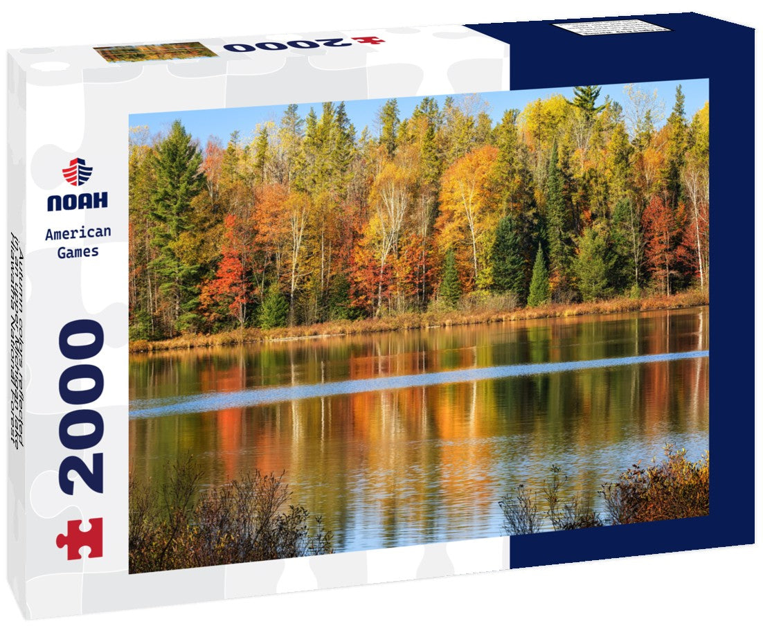 Autumn colors reflected in an upper Michigan lake, Hiawatha National Forest near Munising 2000pc Puzzle