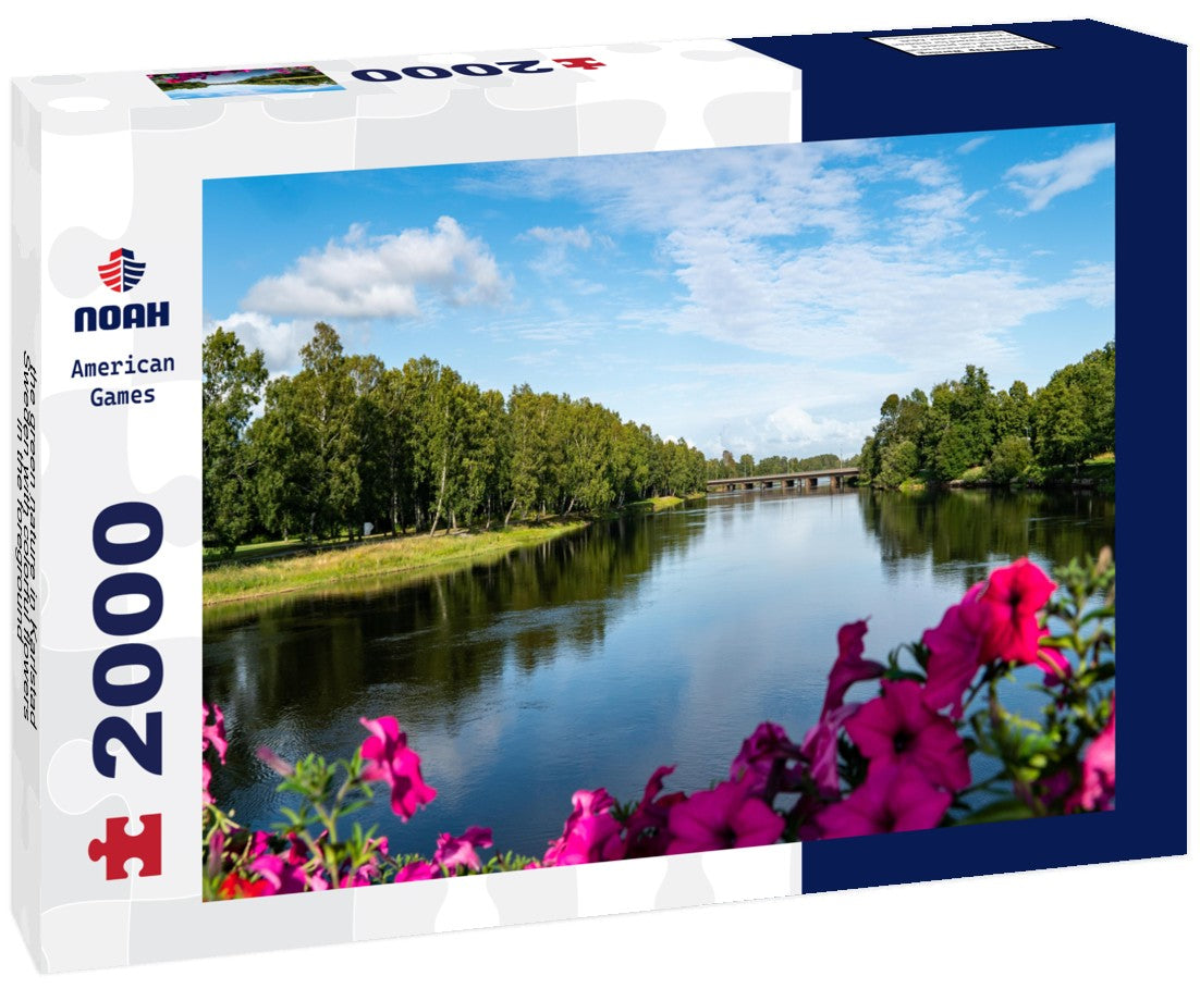 the green nature in Karlstad Sweden with colorful flowers in the foreground 2000pc Puzzle