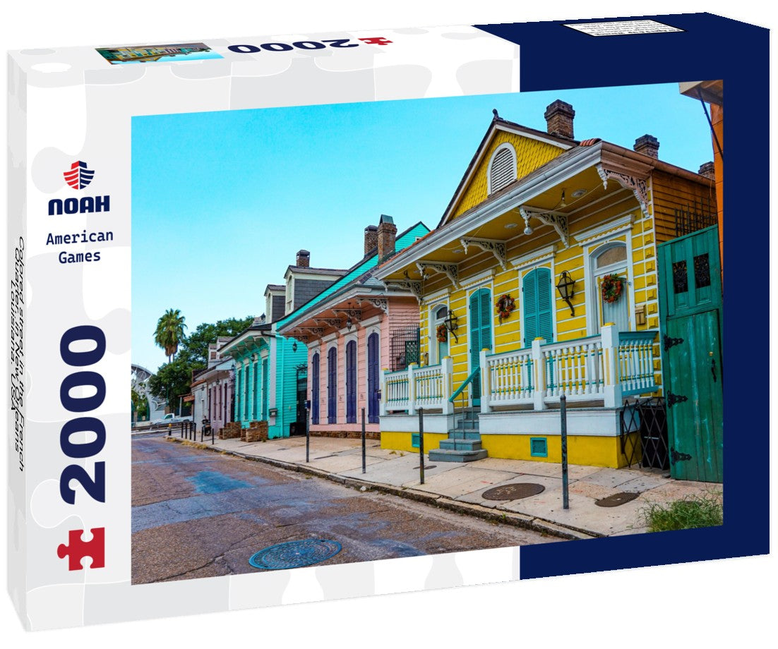 Colored street in the French Quarter, in New Orleans, Louisiana. USA 2000pc Puzzle
