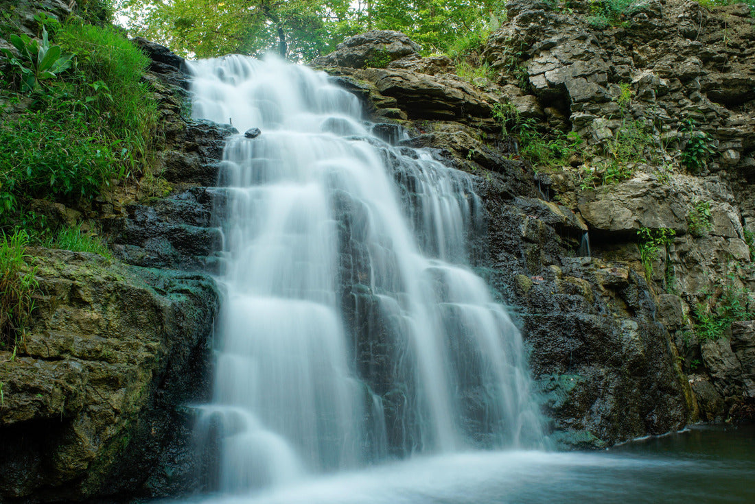 Noah Jigsaw Puzzle Waterfall at France park near Logansport Indiana located in Cass county 2000 pieces