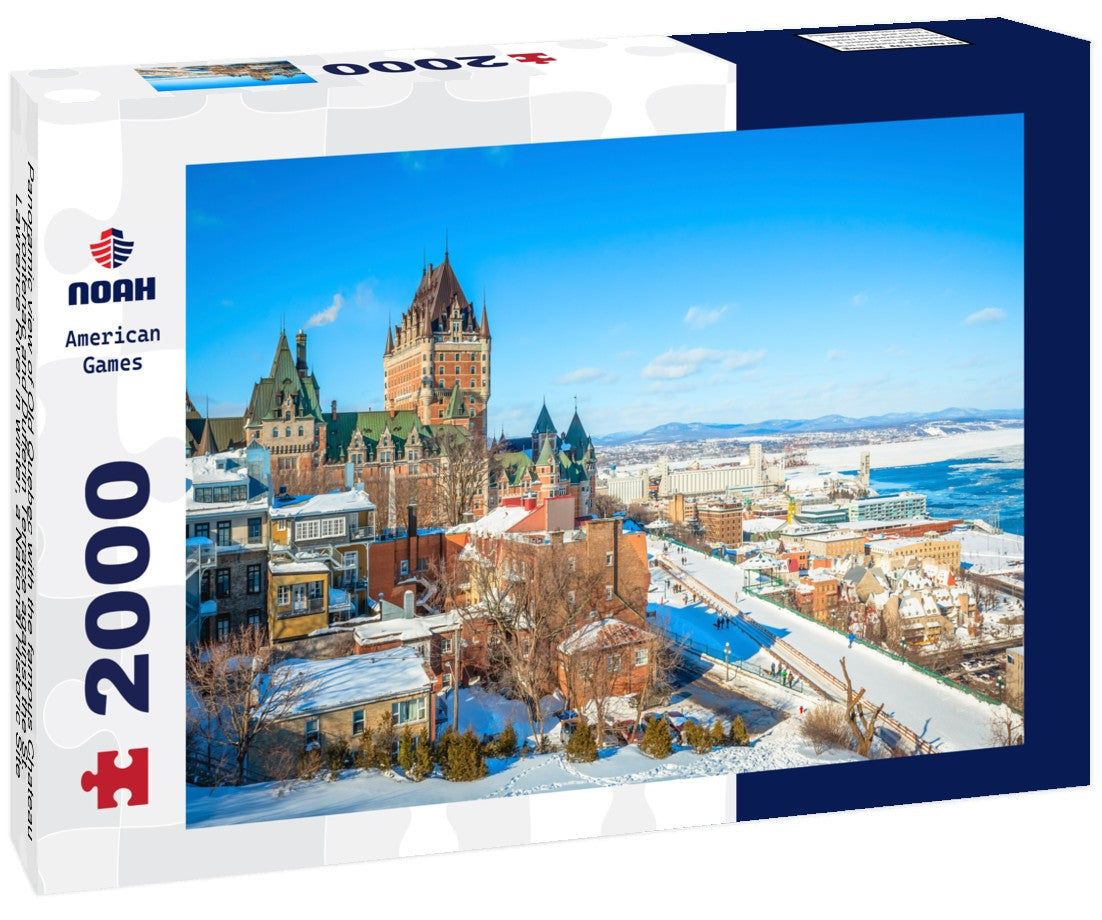 Old Quebec with the famous Chateau Frontenac and Dufferin Terrace against the St. Lawrence River in winter, a National Historic Site of Canada, the most famous landmark of Quebec 2000pc Puzzle