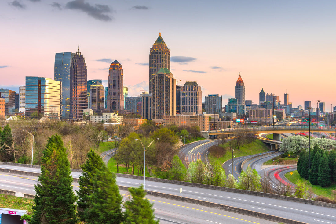 Atlanta, Georgia, USA Downtown skyline over freeways at dusk 2000pc Puzzle
