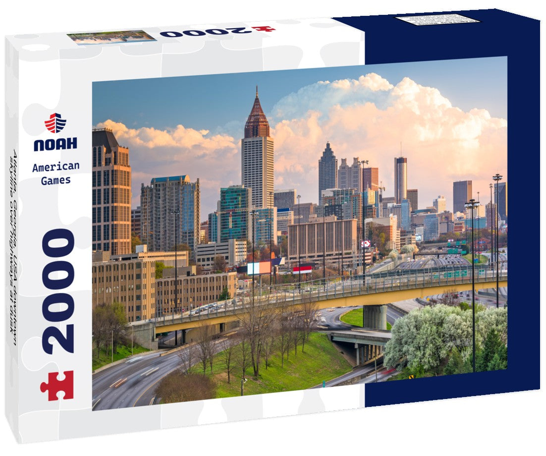 Atlanta, Georgia, USA downtown skyline over highways at dusk 2000pc Puzzle