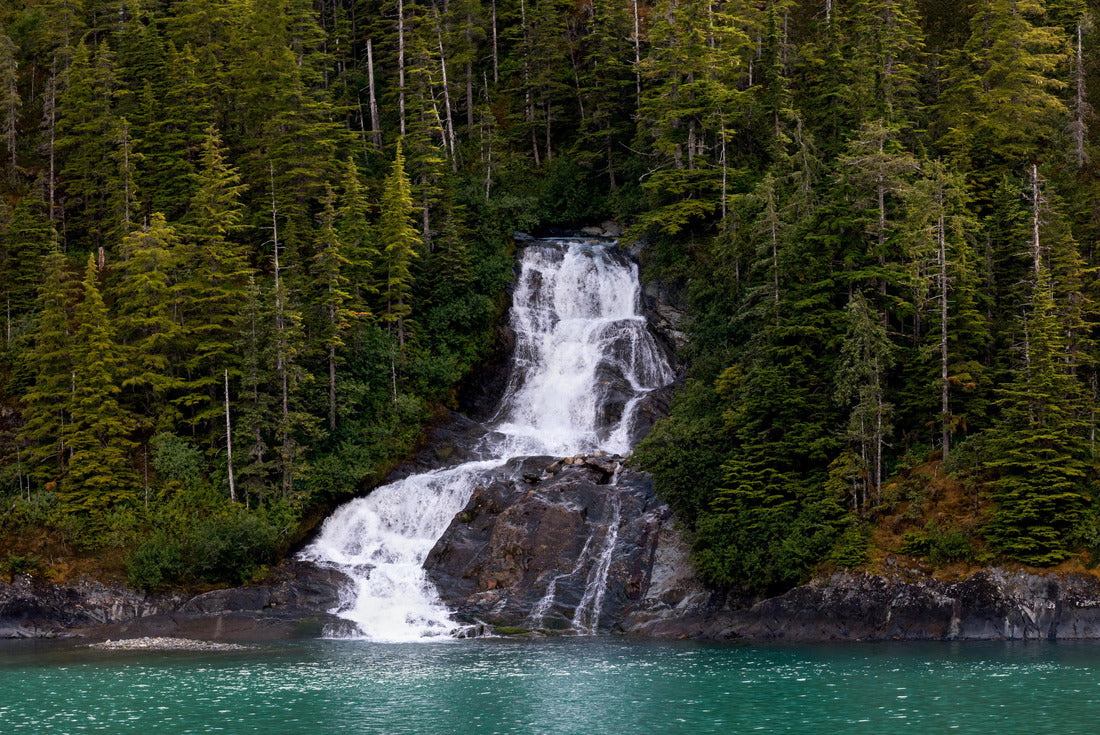 Beautiful flowing waterfall into the ocean in Endicott Arm fjord near Juneau Alaska 2000pc Puzzle