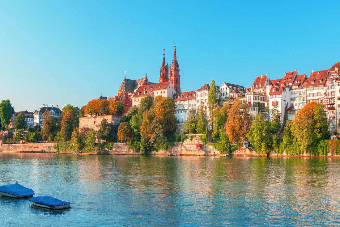 Sunset over Old Town of Basel and red stone Munster cathedral and Rhine river, Switzerland 2000pc Puzzle