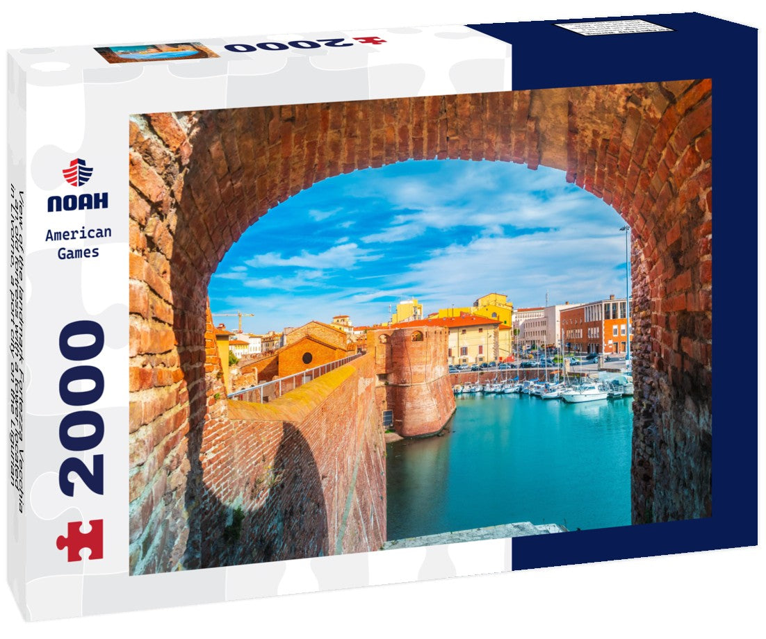the landmark Fortezza Vecchia, an old fortress with a tower located in Livorno, a port city on the Ligurian Sea in Tuscany, Italy 2000pc Puzzle