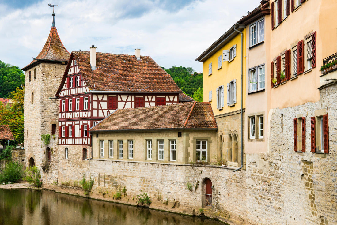 Half timbered houses and Sulfer tower along river Kocher in Schwabisch Hall, Germany 2000pc Puzzle