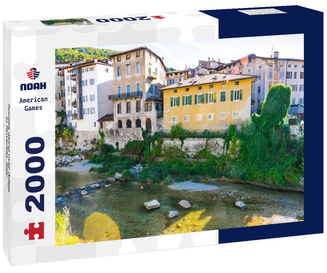 houses along river Adige in Rovereto, Italy 2000pc Puzzle