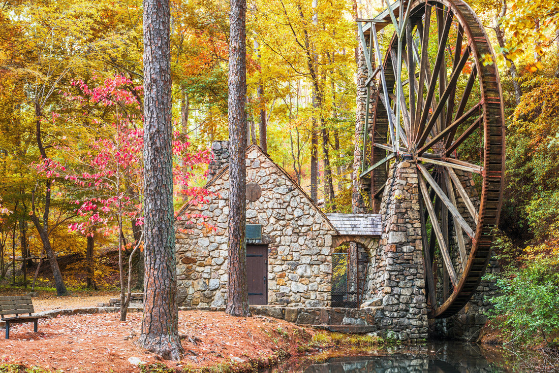 Old Mill at Berry College with autumn leaves in Floyd County, Georgia, USA 2000pc Puzzle