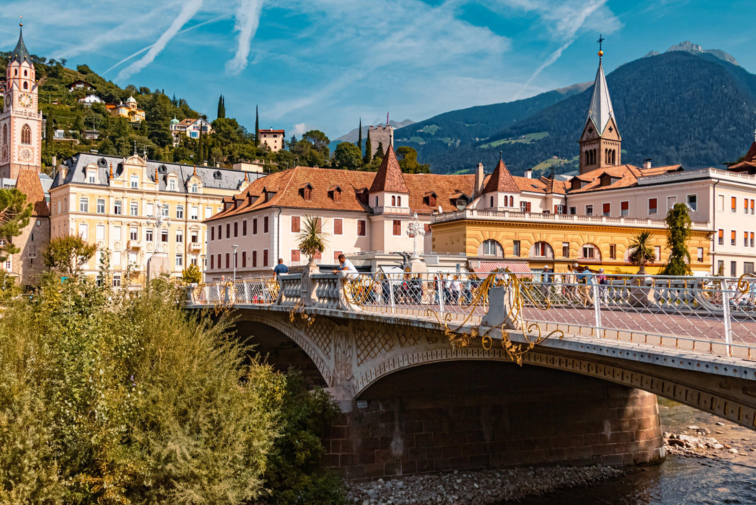 Beautiful alpine view and a bridge at Meran, South Tyrol, Italy 2000pc Puzzle