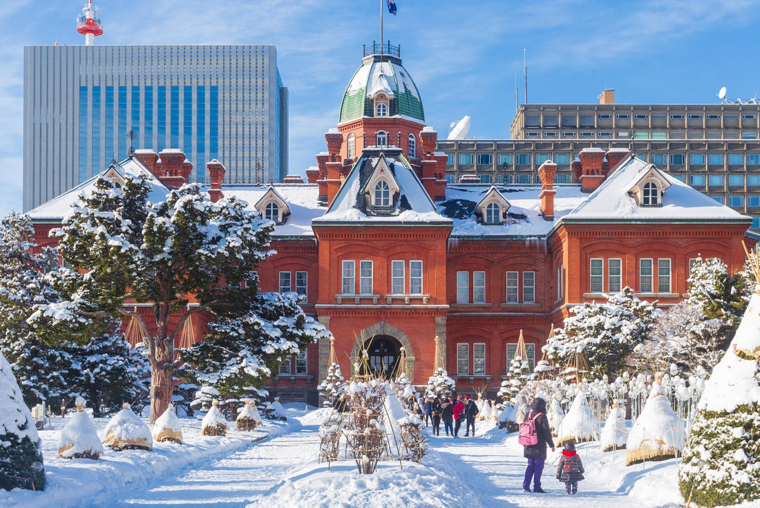 Former Hokkaido Government Office Building (Red Brick Office) in the winter season, the famous landmark and destination for tourists. Sapporo, Hokkaido, Japan 2000pc Puzzle
